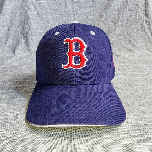 Boston Red Socks Hat Cap Strap Back Ball Blue Red Embroidered Logo One Size Mens - Picture 1 of 11
